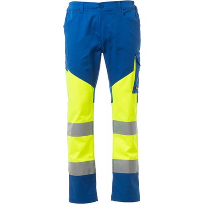 Payper Pracovné nohavice WORKING SUMMER žltá Fluo - modrá Royal