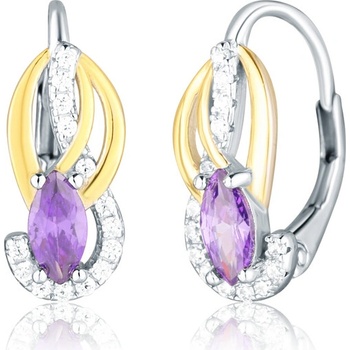 JVD Pozlátené strieborné náušnice so zirkónmi SVLE0817SH2GF00