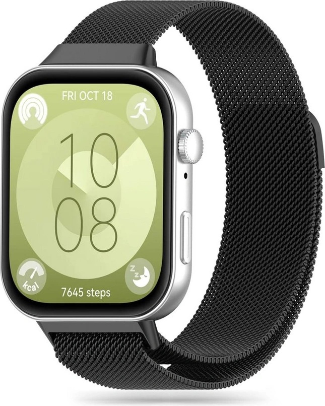 Tech-Protect Стоманена верижка за смарт часовник Huawei Watch Fit 3 от Tech-Protect MilaneseBand - Черен (5906302310494)