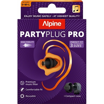 Alpine PartyPlug Pro Natural Chrániče 21 dB Čierna