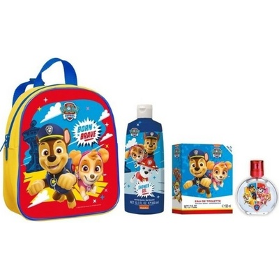 Dětské parfémy Paw Patrol dárková sada EDT 50 ml + sprchový gel 300 ml + batoh