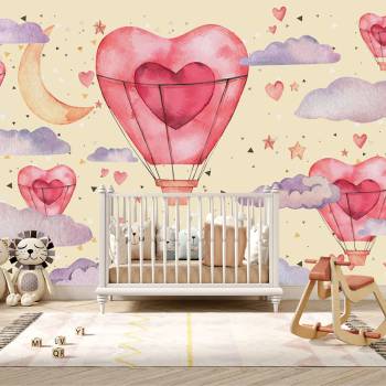 Image 1 of Art gift Тапет за детска стая - Балони в небето