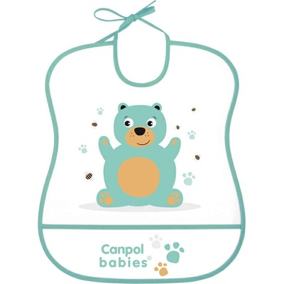 Canpol babies Пластмасов лигавник Canpol - Happy Animals, 6+ m, Мече (2/919c)