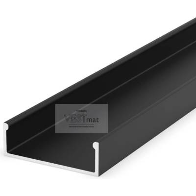 T-Led LED profil P13-1 černý široký přisazený, Profil bez krytu 2m