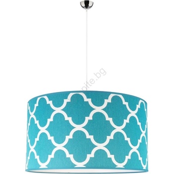 Duolla - Пендел MAROKO 1xE27/40W/230V Ø 45 см тюркоаз/бял (DU80528)