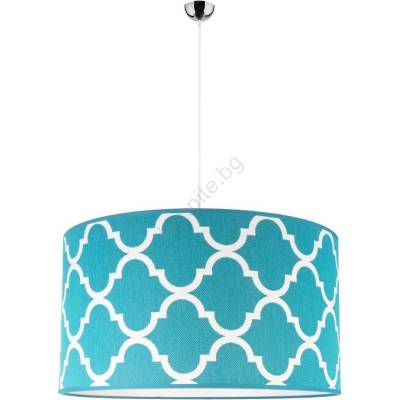 Duolla - Пендел MAROKO 1xE27/40W/230V Ø 45 см тюркоаз/бял (DU80528)