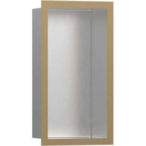 Hansgrohe XtraStoris Individual - Ниша за вграждане в стена с дизайнерска рамка, 30x15x10 см, матирана неръждаема стомана/матиран бронз 56094140 (56094140)