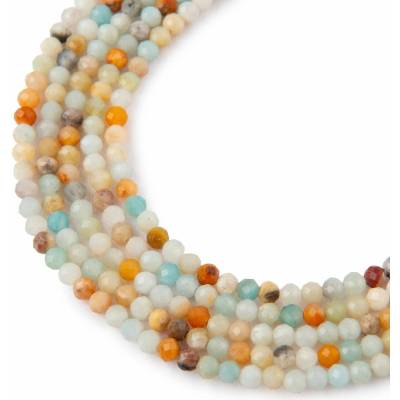 Koráliky z minerálu Amazonit farebný 3mm brúsené - 18 cm
