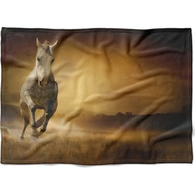 Impar fleece deka Kůň v poli Podšití beránkem NE 200x140