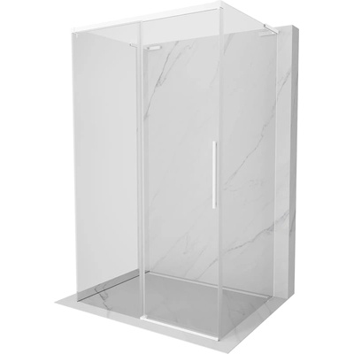 Mexen Rox-3S L тристенна плъзгаща се душ кабина 90 x 75 см, прозрачна, бяла (8C2L-090-075-20-00-3S)