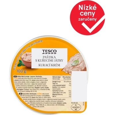 Tesco Paštika s kuřecími játry 100 g