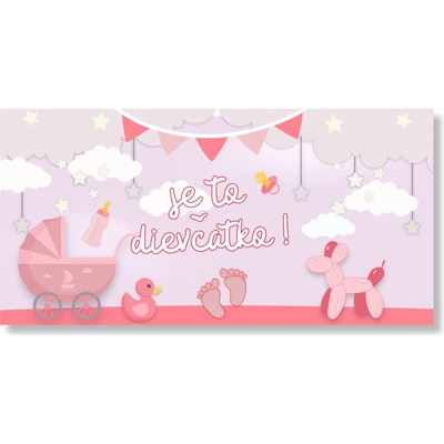 Personalizovaný banner s fotkou - Baby Shower / Girl Rozmer banner: 130 x 65 cm