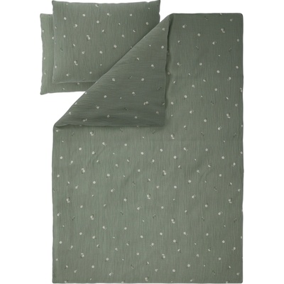 Livarno Mušelínová obliečky Premium kvety/zelená 100404620 240x220 70x90