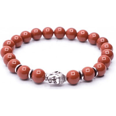 Milujeme Kameny Jaspis červený s korálkem Buddhy náramek kulička NBK95