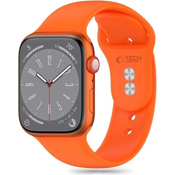 Tech-Protect Силиконова каишка за Apple Watch 6/7/8/9/10/SE/Ultra 1-2 (44/45/46/49 mm) от Tech-Protect Silicone - Bright Orange (5906302304516)