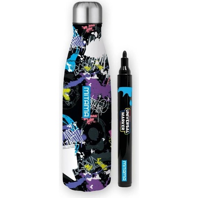Mitamam láhev nerez 500 ml + uni popisovač fialová