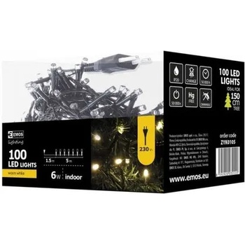 Image 1 of EMOS - ZYK0105 - Коледна светлина, 5m, 100 LED крушки, IP20, CLAS, топла светлина (ZYK0105)
