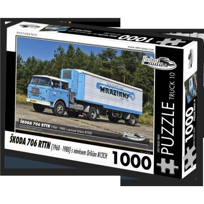 Retro cars - Puzzle TRUCK č. 10 Škoda 706 RTTN s návesom Orličan N12CH (1960-1980) - 1 000 piese