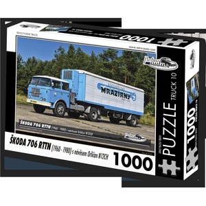 Retro cars - Puzzle TRUCK č. 10 Škoda 706 RTTN s návesom Orličan N12CH (1960-1980) - 1 000 piese