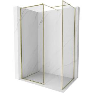 Mexen Kioto-F преграда за душ Walk-in с рамка 150 x 105 cm, прозрачна 8 мм, златна - 800-150-202-04-50-105 (800-150-202-04-50-105)