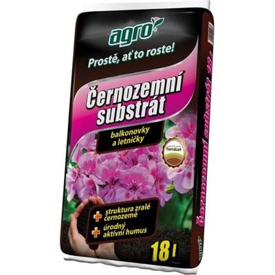 AGRO Čiernozemný substrát pre balkónovky a letničky 18 l