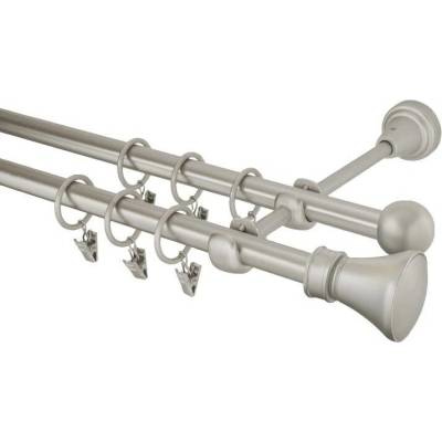 HEBR Garnýž Koloseo chrom mat dvojitá 150 cm