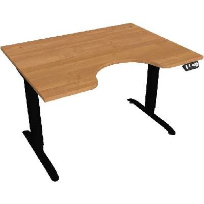 Hobis Office Pro psací stůl Motion MS ERGO 2 Šířka: 120 cm, Barva desky: olše, Barva kovu: černá RAL 9005 Šířka 120-180 cm / 27 barevných variant