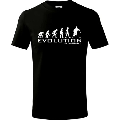 Evolúcia Floorball tričko detské čierna