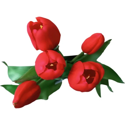 Umělá kytice Tulipány 5 ks, více barev, realistické Barva: Červená OD_REN2018/CER