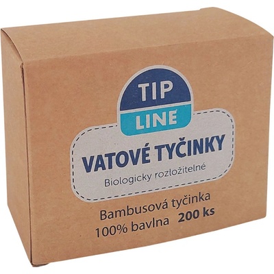 TIP LINE vatové bambusové tyčinky krabička 200 ks