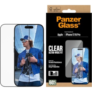 Panzer Стъклен протектор PanzerGlass за iPhone 17/iPhone 16 Pro, UWF, w. EasyAligner