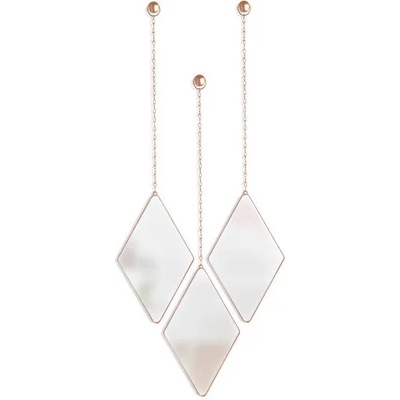 Umbra hk ltd (Канада) Комплект от 3 бр. висящи огледала umbra dima - цвят мед (umbra 358777-880)