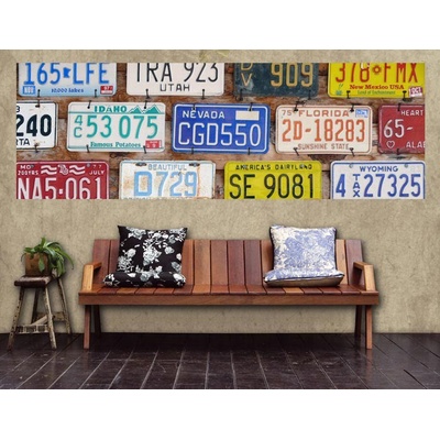 Dimex M-509 vliesová fototapeta na zeď Plate numbers rozměry 330 x 110 cm