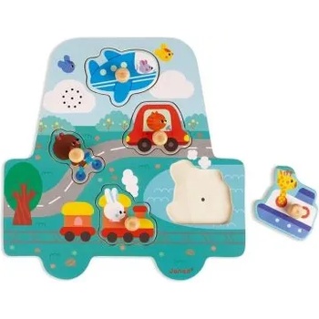 Image 1 of Janod - Детски музикален пъзел - Превозни средтства (J07093)