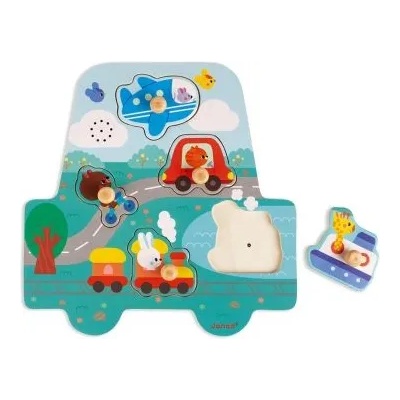 Janod - Детски музикален пъзел - Превозни средтства (J07093)