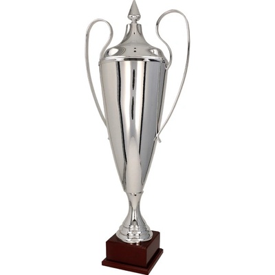 Stříbrný kovový pohár s poklicí 76 cm 21 cm