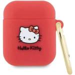 Hello Kitty Кейс Hello Kitty Silicone 3D Kitty Head за AirPods 1/2, червен (Hel000069-0)
