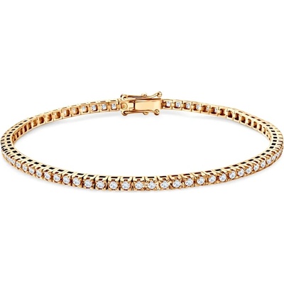 SAVICKI Златна тенис гривна, 585, бели сапфири 1.480К, 2.3mm. 17cm