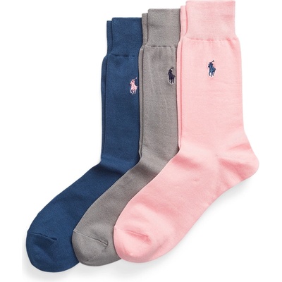 Ralph Lauren Чорапи Ralph Lauren 3 Pack Cotton Socks - Pink/Gry/Nvy