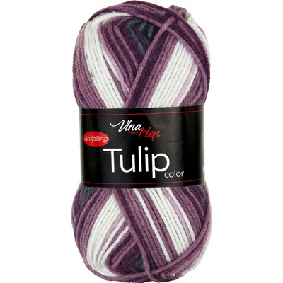 Pletací / háčkovací příze Vlna-Hep TULIP COLOR 5214 vínovo-fialová, melírovaná, antipillingová, 100g/170m
