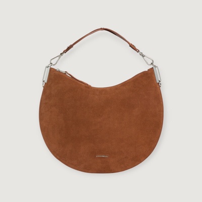 Coccinelle SUN UP LARGE SUEDE semišová kabelka Cognac