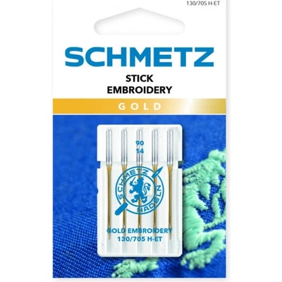 Jehly vyšívací Schmetz 130/705 H-ET VDS 90 GOLD EMBROIDERY