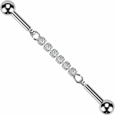 Šperky4U Industrial piercing se zirkony ID01042