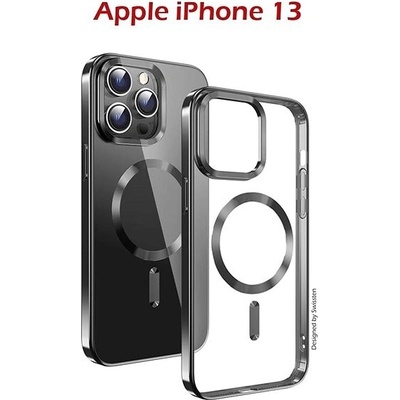 Swissten Clear Jelly MagStick Metallic iPhone 13 čierne