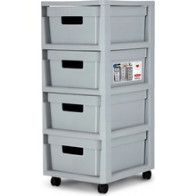 CURVER INFINITY 4x11L Zásuvky 36x69x30cm dierované, sivé 04356-099