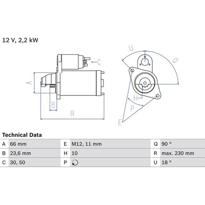 BOSCH 0 986 025 400 Startér (0986025400)