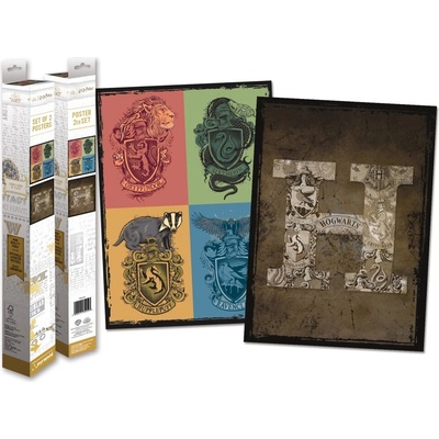 Harry Potter set plakátů Bradavice & Koleje 2ks