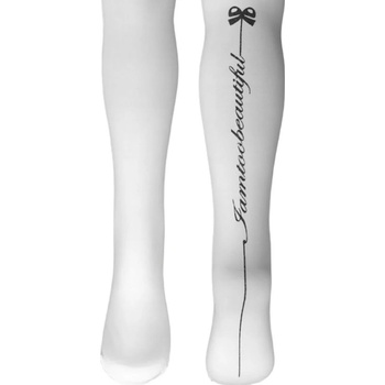 Detské pančuchy silonové 40 den vzor Iamtoobeautiful Princessa Biela