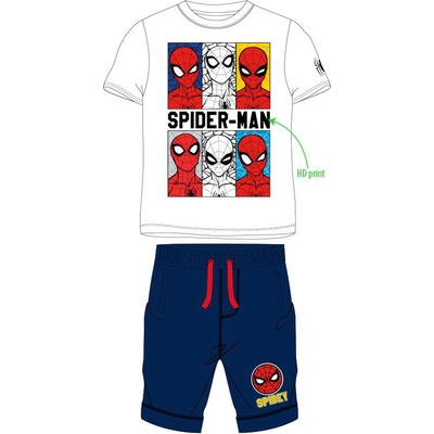Eplusm Set tričko a kraťasy biele/modré chlapčenské Spiderman