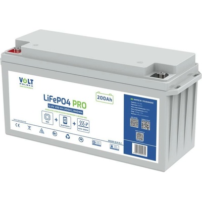 VOLT POLSKA LiFePO4 12,8V 200 Ah 200A batéria + BMS + BLUETOOTH + MATA